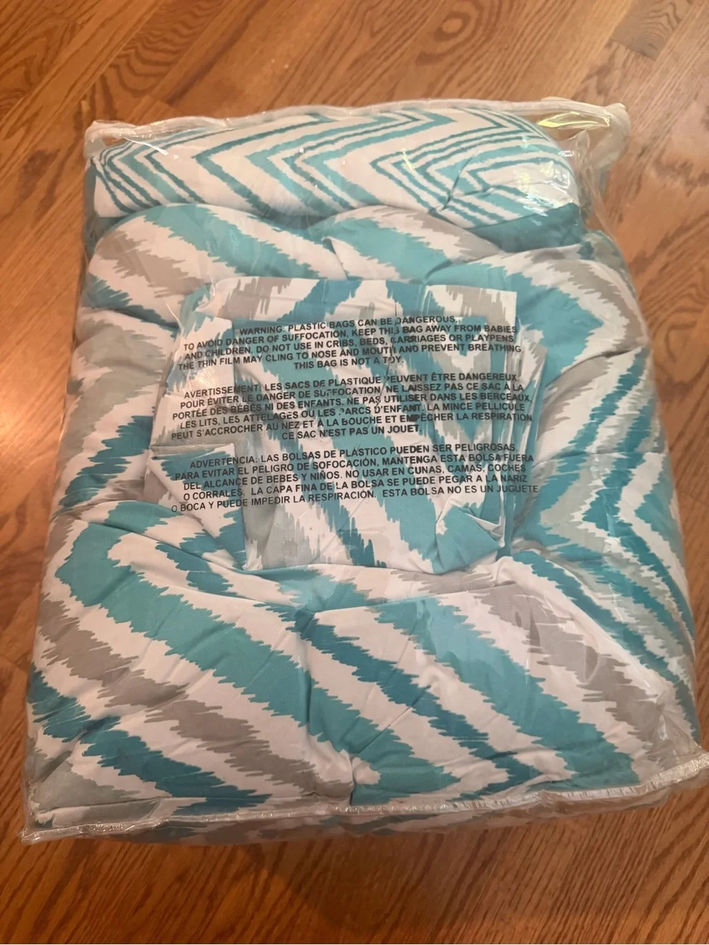 Mainstays Chevron Blue and White Bedding Set